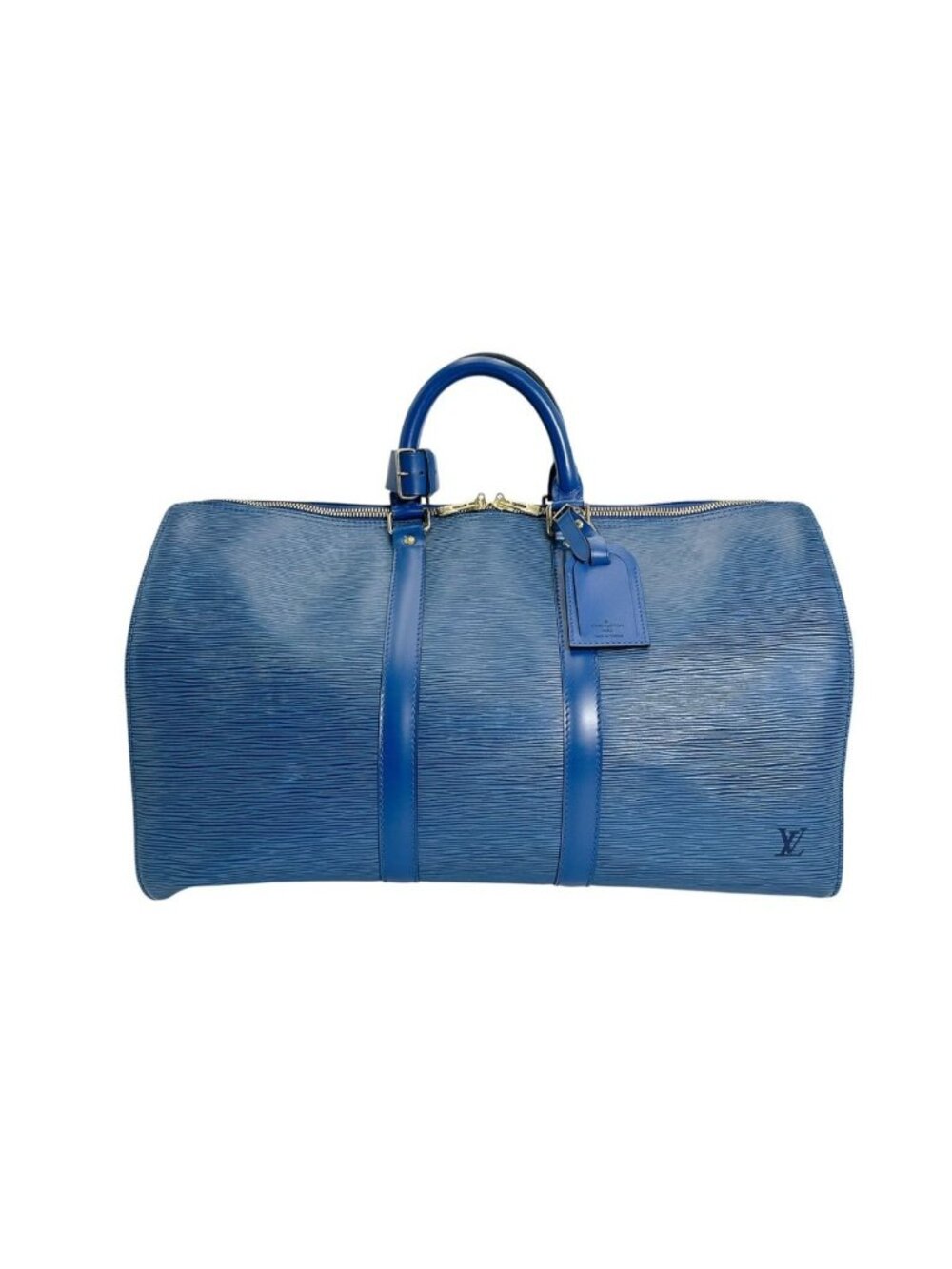 Louis Vuitton Epi Keepall 45 Boston Bag Blue